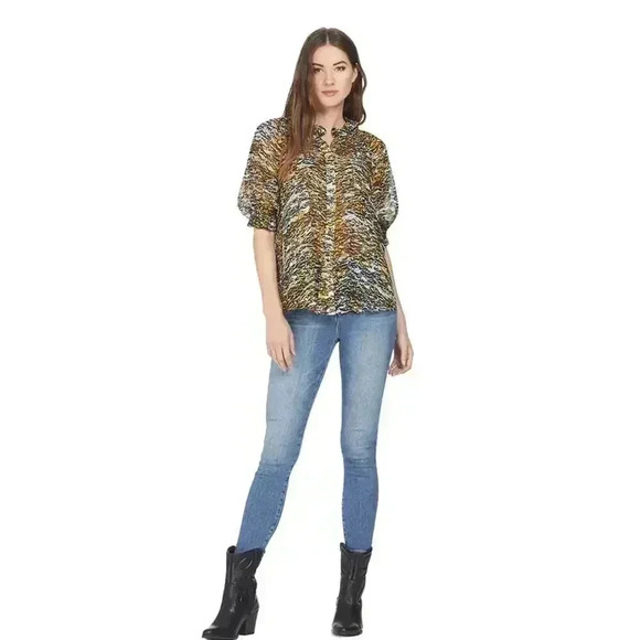 Saloni Skye Top | Sheer silk top US size 2 - Picture 2 of 10